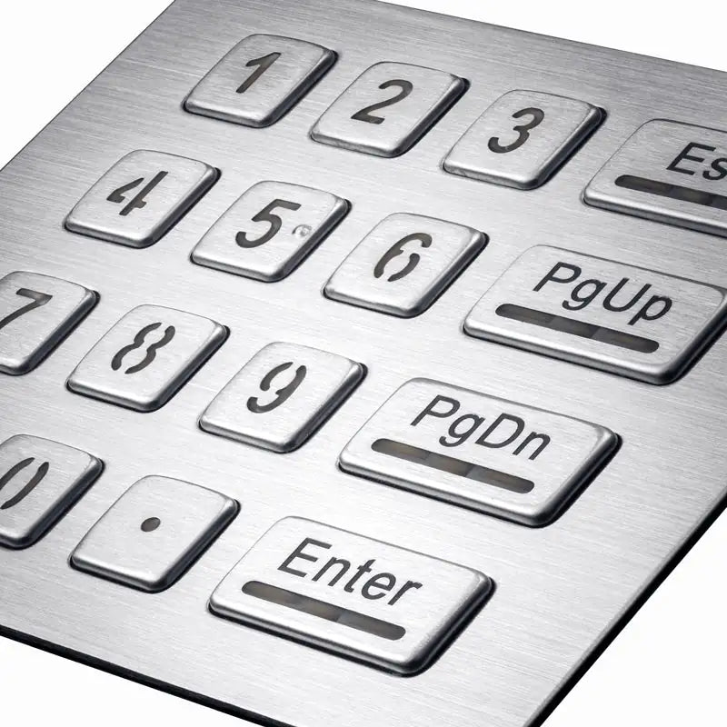 16 Keys Industrial Vandal Proof IP65 Waterproof LED Backlight 4 x 4 USB Numeric Metal Keypad