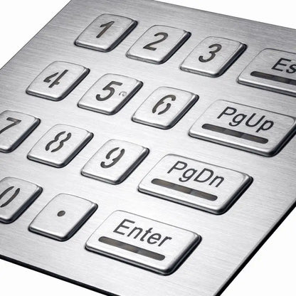 16 Keys Industrial Vandal Proof IP65 Waterproof LED Backlight 4 x 4 USB Numeric Metal Keypad