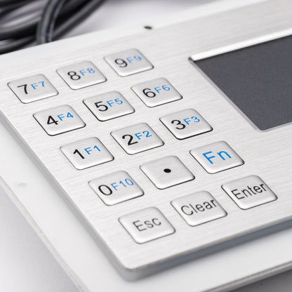 IP65 Waterproof 15 Keys Industrial Metal Keyboard With Touchpad For Mine Ex-proof Control Box