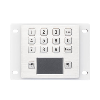 Industrial Stainless Steel IP65 Waterproof 12 Keys Metal Numeric Keypad With Touchpad