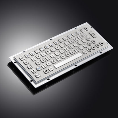 65 Keys Mini Compact Format IP65 Panel Mount Metal Keyboard With USB Port