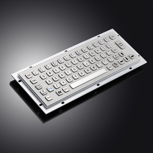 65 Keys Mini Compact Format IP65 Panel Mount Metal Keyboard With USB Port
