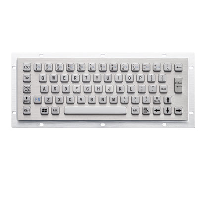 65 Keys Mini Compact Format IP65 Panel Mount Metal Keyboard With USB Port