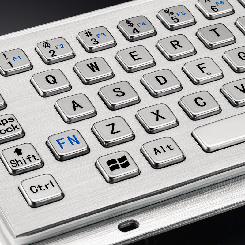 65 Keys Mini Compact Format IP65 Panel Mount Metal Keyboard With USB Port