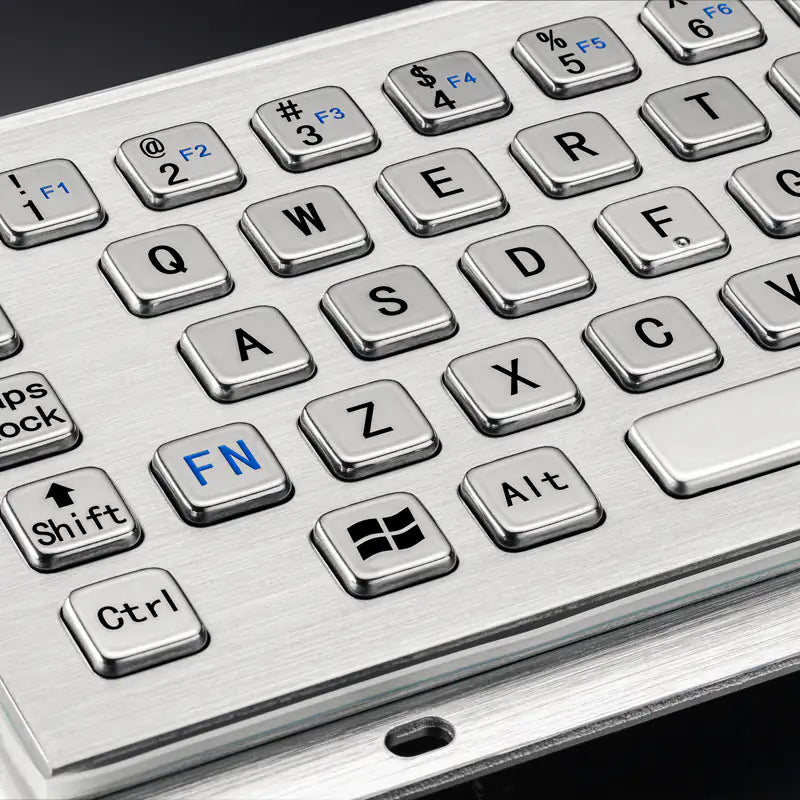 65 Keys Mini Compact Format IP65 Panel Mount Metal Keyboard With USB Port