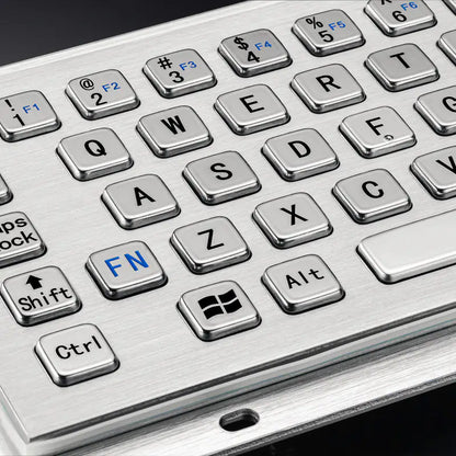 65 Keys Mini Compact Format IP65 Panel Mount Metal Keyboard With USB Port