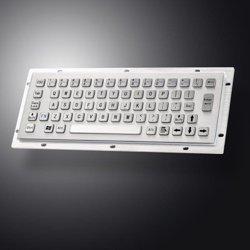 65 Keys Mini Compact Format IP65 Panel Mount Metal Keyboard With USB Port