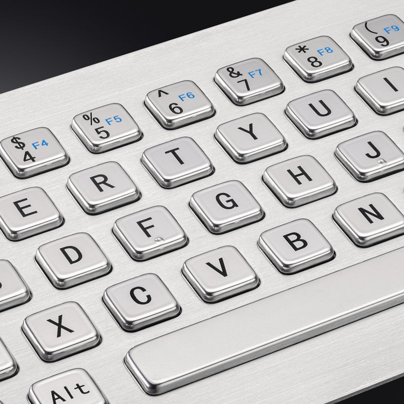 67Keys Panel Mount USB Industrial Stainless Steel Metal Rugged Keyboard With Trackball For Self Service Kiosk Laser Cutting Machine