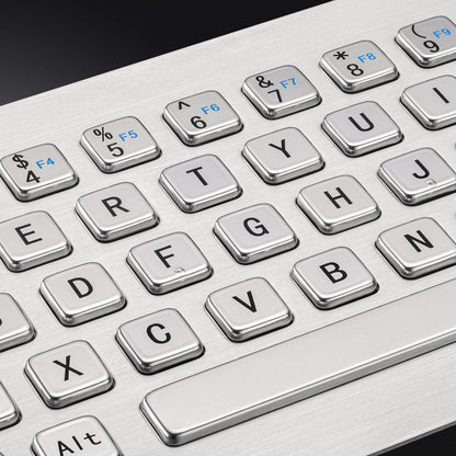 67Keys Panel Mount USB Industrial Stainless Steel Metal Rugged Keyboard With Trackball For Self Service Kiosk Laser Cutting Machine