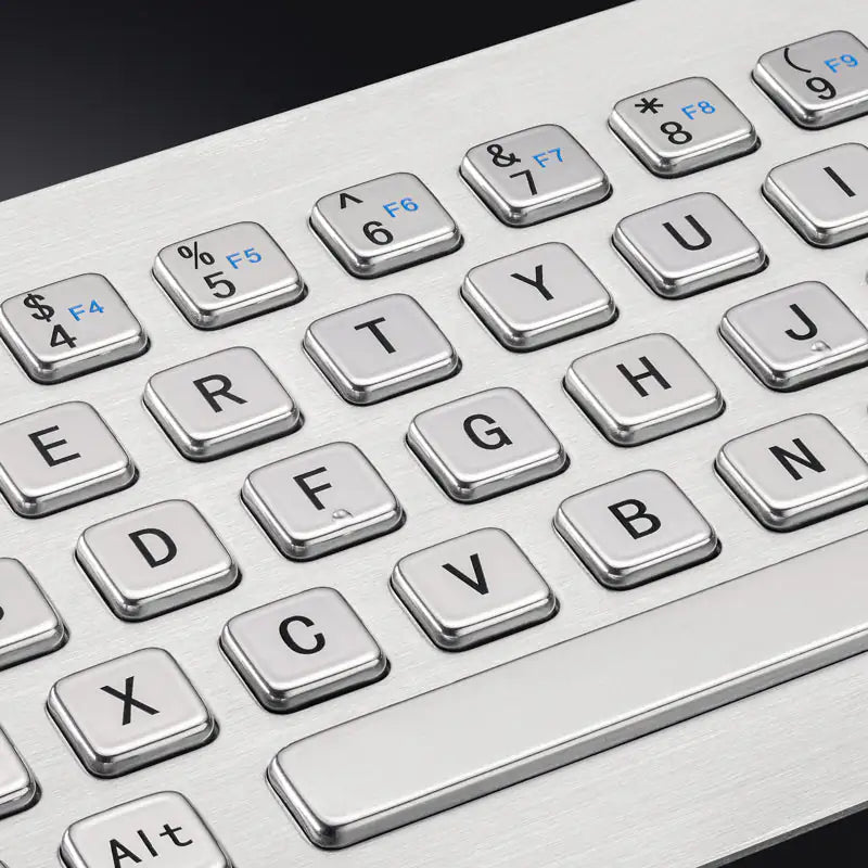 67Keys Panel Mount USB Industrial Stainless Steel Metal Rugged Keyboard With Trackball For Self Service Kiosk Laser Cutting Machine