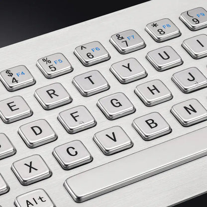 67Keys Panel Mount USB Industrial Stainless Steel Metal Rugged Keyboard With Trackball For Self Service Kiosk Laser Cutting Machine