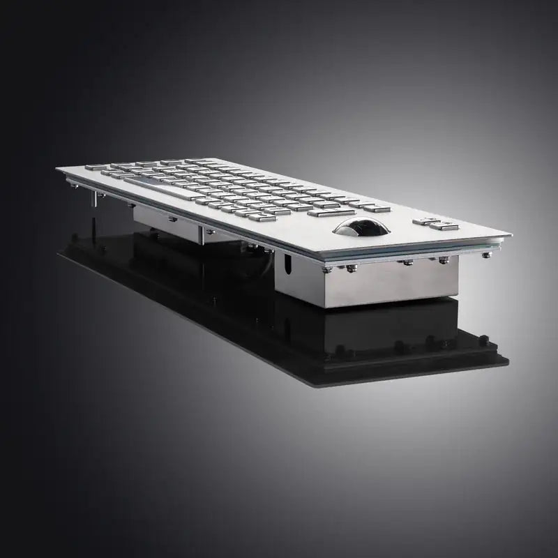 67Keys Panel Mount USB Industrial Stainless Steel Metal Rugged Keyboard With Trackball For Self Service Kiosk Laser Cutting Machine