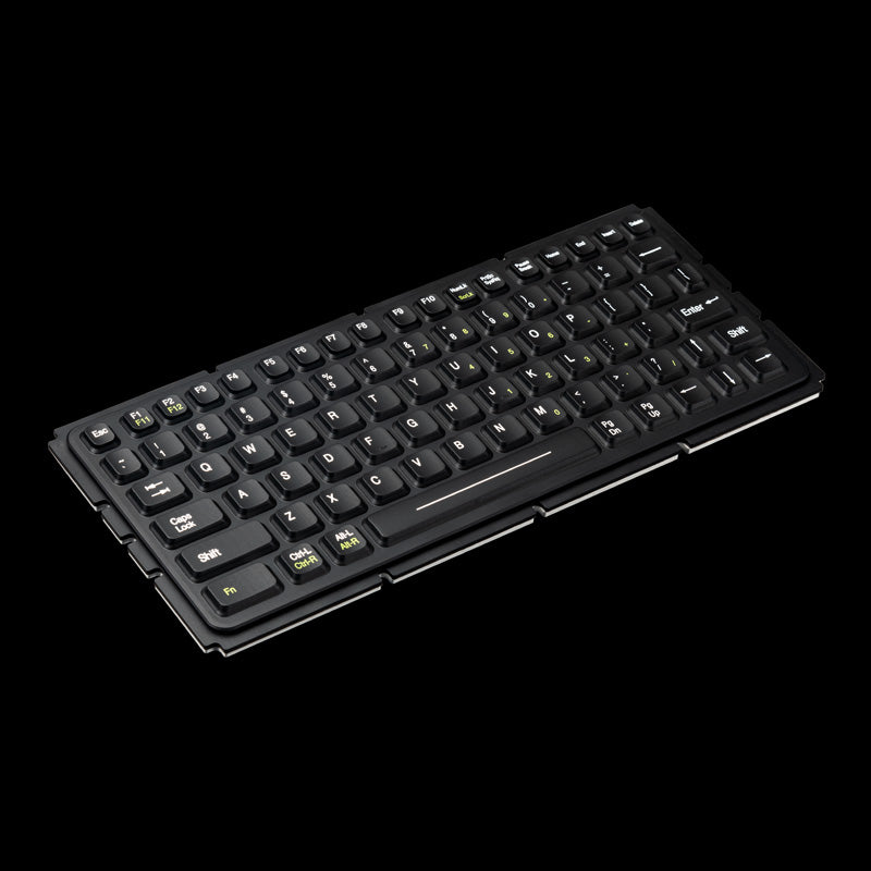Panel Mount 81 keys IP66 Waterproof Medical Silicone Keyboard With Metal Base