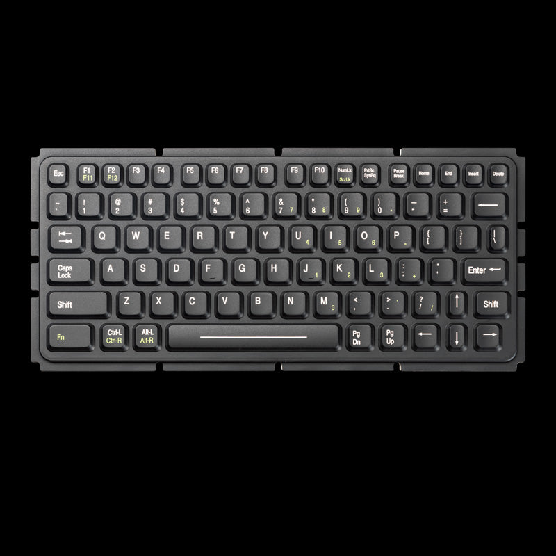 Panel Mount 81 keys IP66 Waterproof Medical Silicone Keyboard With Metal Base