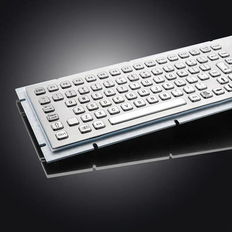 Full Size Industrial Trackball Metal Keyboard With 103 Keys Integrated 38mm Mechanical Ball And Numeric Keypad For Pharmacy