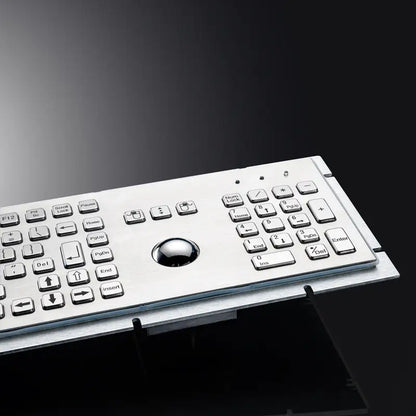 Full Size Industrial Trackball Metal Keyboard With 103 Keys Integrated 38mm Mechanical Ball And Numeric Keypad For Pharmacy