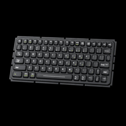 Panel Mount 81 keys IP66 Waterproof Medical Silicone Keyboard With Metal Base