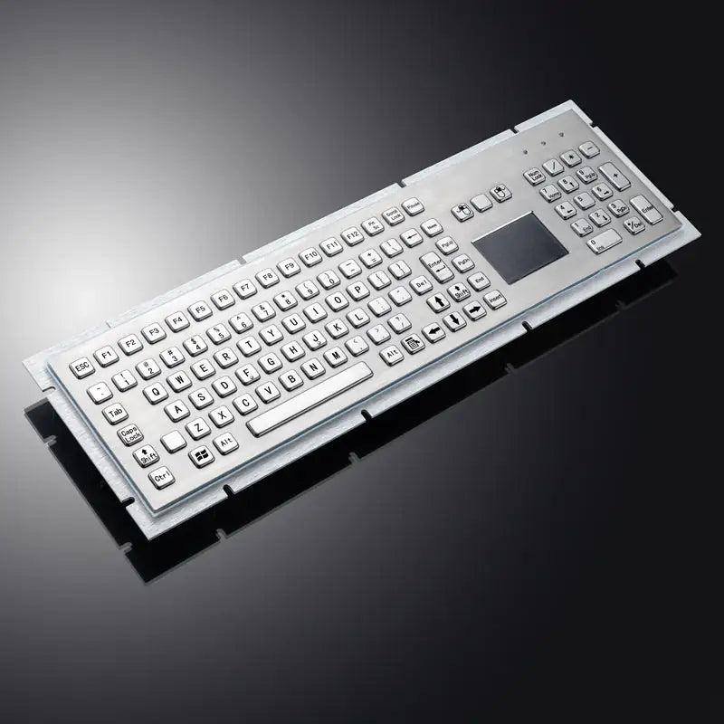 106Keys All-In-One IP65 Full Size Industrial Metal Kiosk Stainless Steel Touchpad Keyboard With Numeric Keypad For Laser Cutting