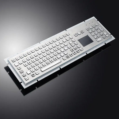 106Keys All-In-One IP65 Full Size Industrial Metal Kiosk Stainless Steel Touchpad Keyboard With Numeric Keypad For Laser Cutting
