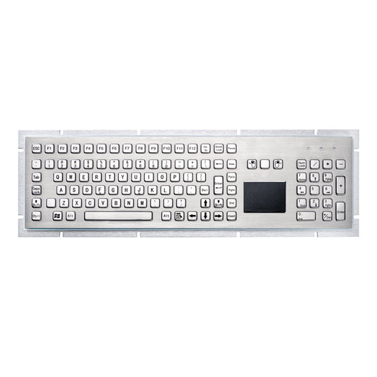 106Keys All-In-One IP65 Full Size Industrial Metal Kiosk Stainless Steel Touchpad Keyboard With Numeric Keypad For Laser Cutting