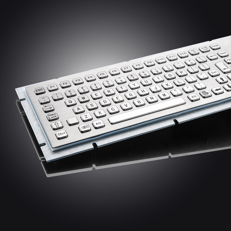 106Keys All-In-One IP65 Full Size Industrial Metal Kiosk Stainless Steel Touchpad Keyboard With Numeric Keypad For Laser Cutting