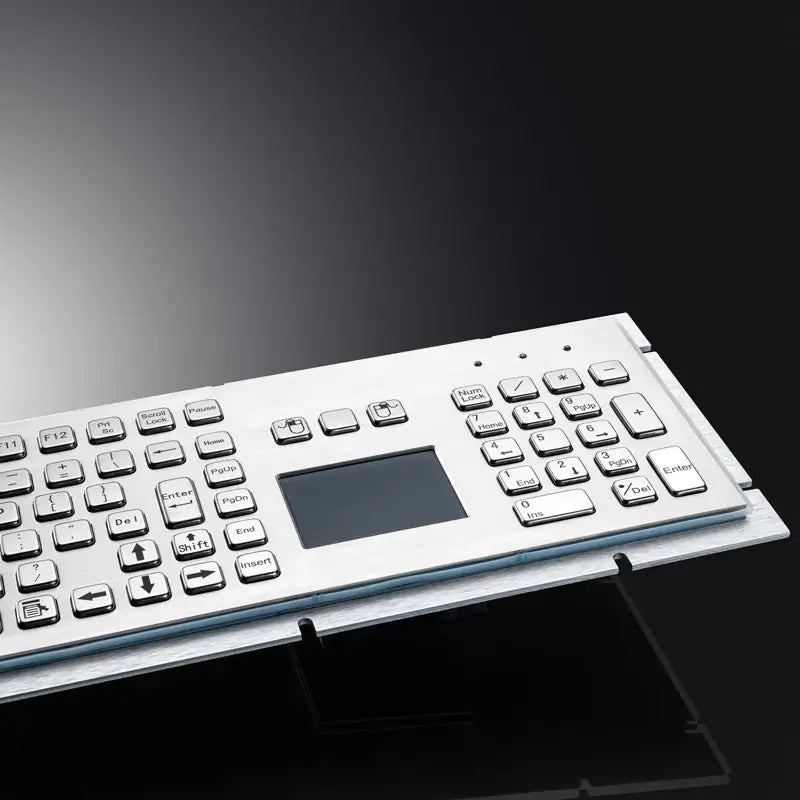 106Keys All-In-One IP65 Full Size Industrial Metal Kiosk Stainless Steel Touchpad Keyboard With Numeric Keypad For Laser Cutting