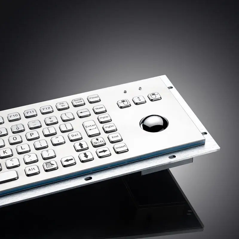 IP65 Metal Industrial Keyboards With Trackball 89 Keys Stainless Steel USB Rugged Keyboard For Self Service Kiosk
