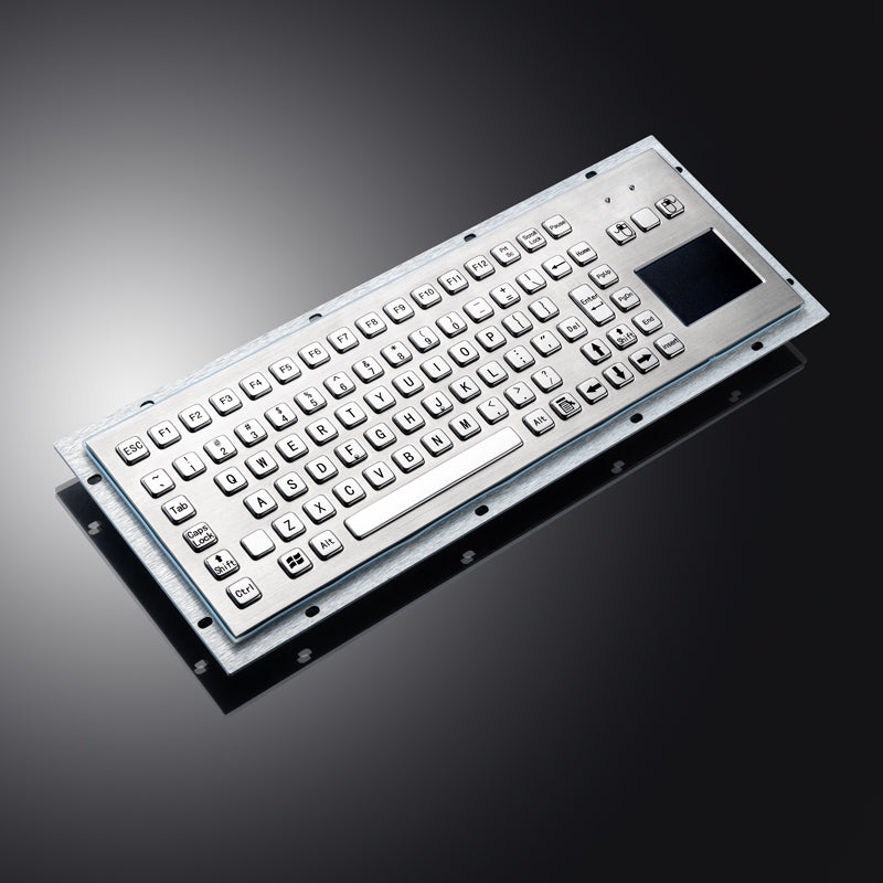 Embedded Mounting Waterproof Usb Industrial Metallic Stainless Steel Metal Keyboard With Trackpad Mouse