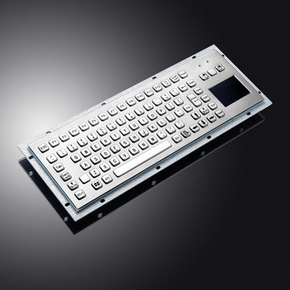 Embedded Mounting Waterproof Usb Industrial Metallic Stainless Steel Metal Keyboard With Trackpad Mouse