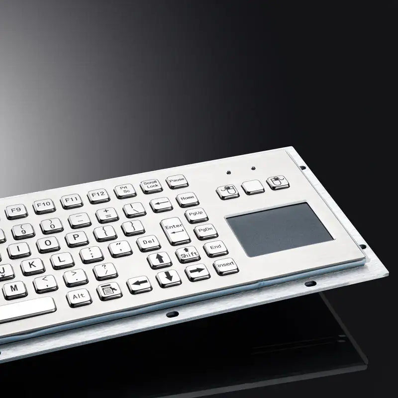 Embedded Mounting Waterproof Usb Industrial Metallic Stainless Steel Metal Keyboard With Trackpad Mouse