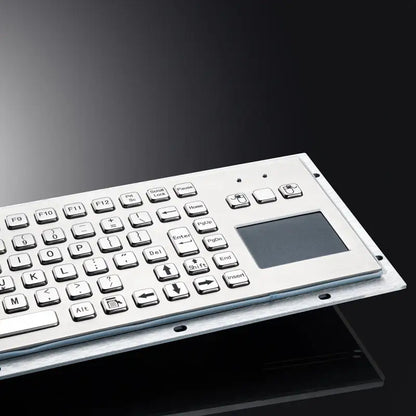 Embedded Mounting Waterproof Usb Industrial Metallic Stainless Steel Metal Keyboard With Trackpad Mouse