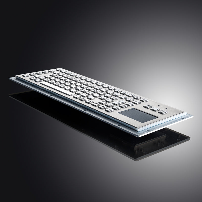 Embedded Mounting Waterproof Usb Industrial Metallic Stainless Steel Metal Keyboard With Trackpad Mouse
