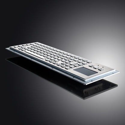 Embedded Mounting Waterproof Usb Industrial Metallic Stainless Steel Metal Keyboard With Trackpad Mouse