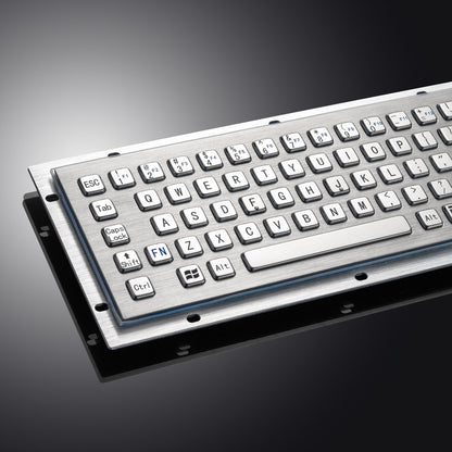 Panel Mount Waterproof IP65 Rugged Kiosk Wired USB PS2 Stainless Steel Metal Industrial Keyboard With Touchpad