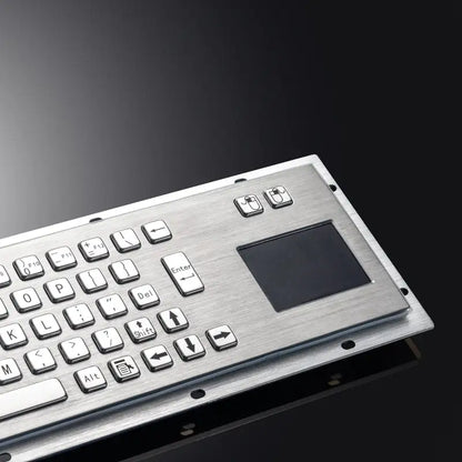 Panel Mount Waterproof IP65 Rugged Kiosk Wired USB PS2 Stainless Steel Metal Industrial Keyboard With Touchpad