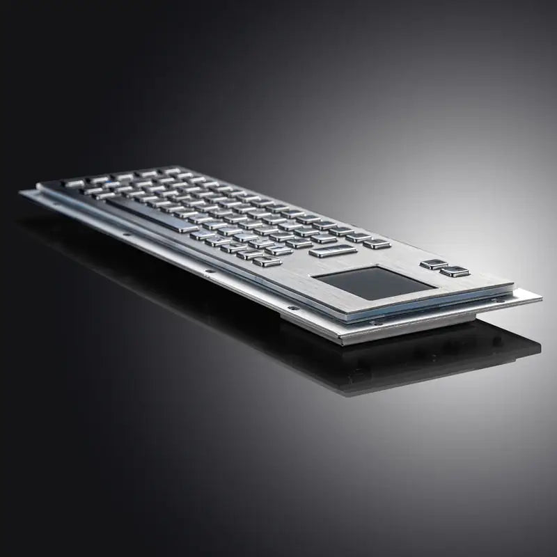 Panel Mount Waterproof IP65 Rugged Kiosk Wired USB PS2 Stainless Steel Metal Industrial Keyboard With Touchpad