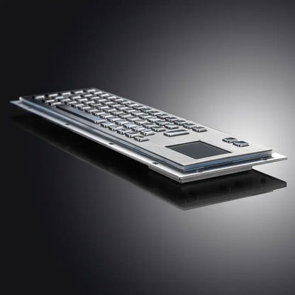 Panel Mount Waterproof IP65 Rugged Kiosk Wired USB PS2 Stainless Steel Metal Industrial Keyboard With Touchpad