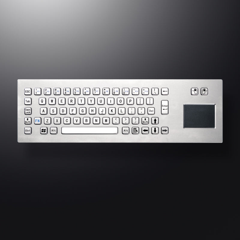 65 Keys IP65 Metal Industrial Stainless Steel USB Kiosk Keyboard With Touchpad For Ticket Vending Machine Control Cabinets