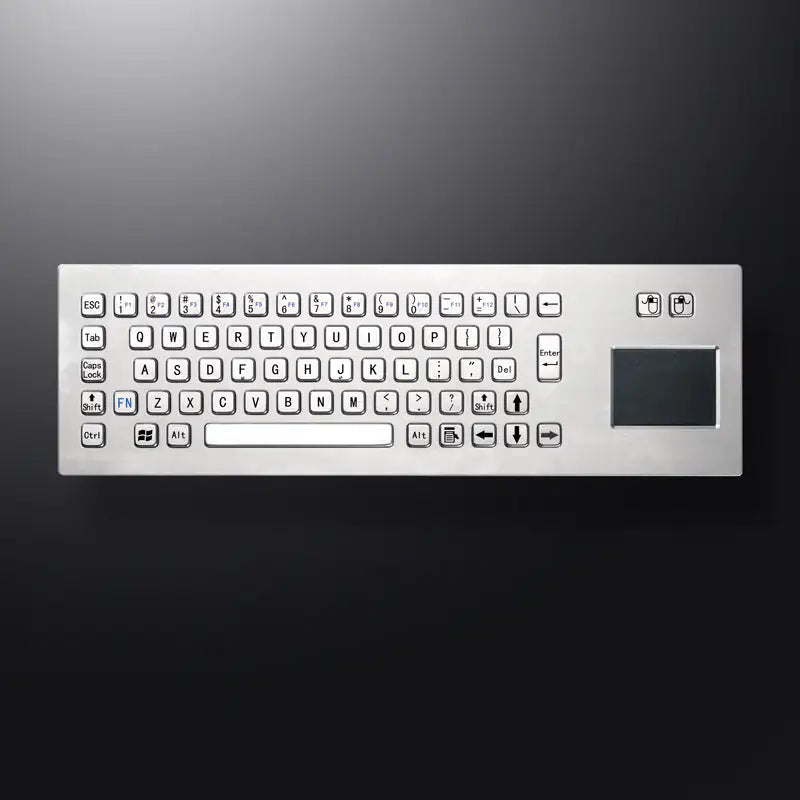 65 Keys IP65 Metal Industrial Stainless Steel USB Kiosk Keyboard With Touchpad For Ticket Vending Machine Control Cabinets