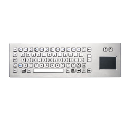 65 Keys IP65 Metal Industrial Stainless Steel USB Kiosk Keyboard With Touchpad For Ticket Vending Machine Control Cabinets
