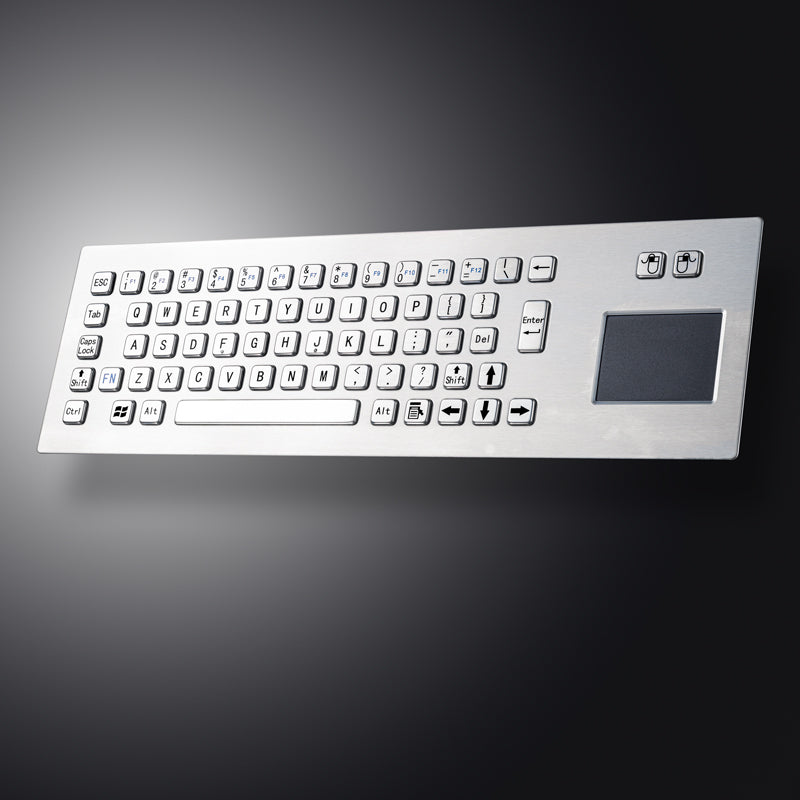 65 Keys IP65 Metal Industrial Stainless Steel USB Kiosk Keyboard With Touchpad For Ticket Vending Machine Control Cabinets