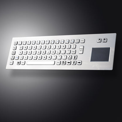 65 Keys IP65 Metal Industrial Stainless Steel USB Kiosk Keyboard With Touchpad For Ticket Vending Machine Control Cabinets