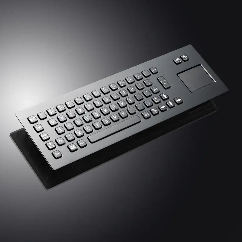 Black IP65 Metal Industrial Stainless Steel USB Keyboard With Touchpad For Ticket Vending Machine Information Kiosk Drone console