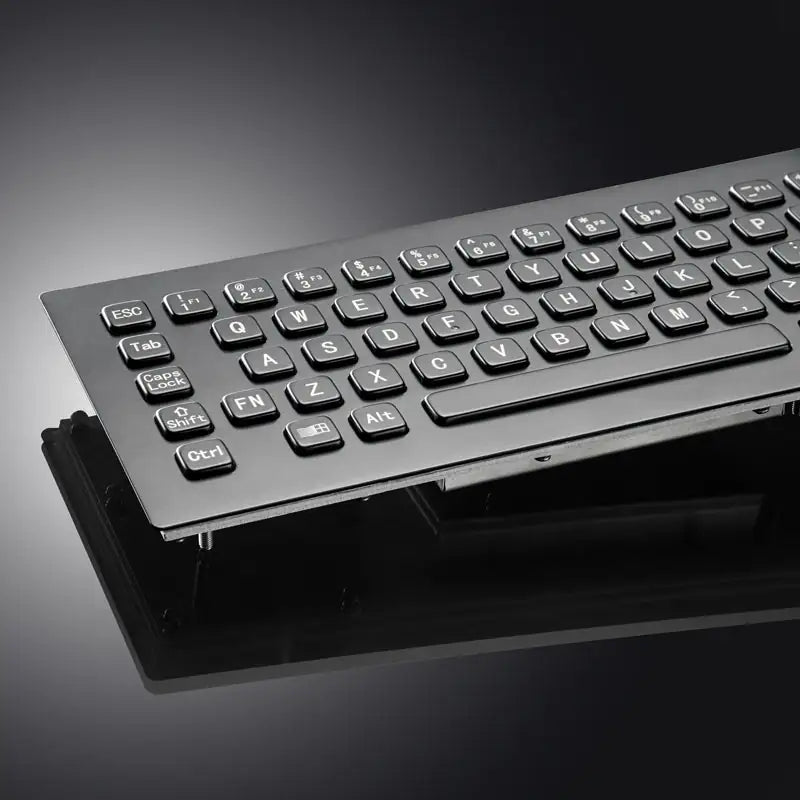 Black IP65 Metal Industrial Stainless Steel USB Keyboard With Touchpad For Ticket Vending Machine Information Kiosk Drone console