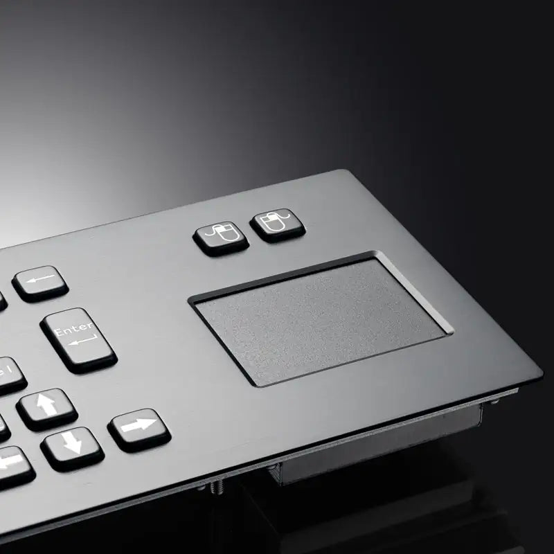Black IP65 Metal Industrial Stainless Steel USB Keyboard With Touchpad For Ticket Vending Machine Information Kiosk Drone console