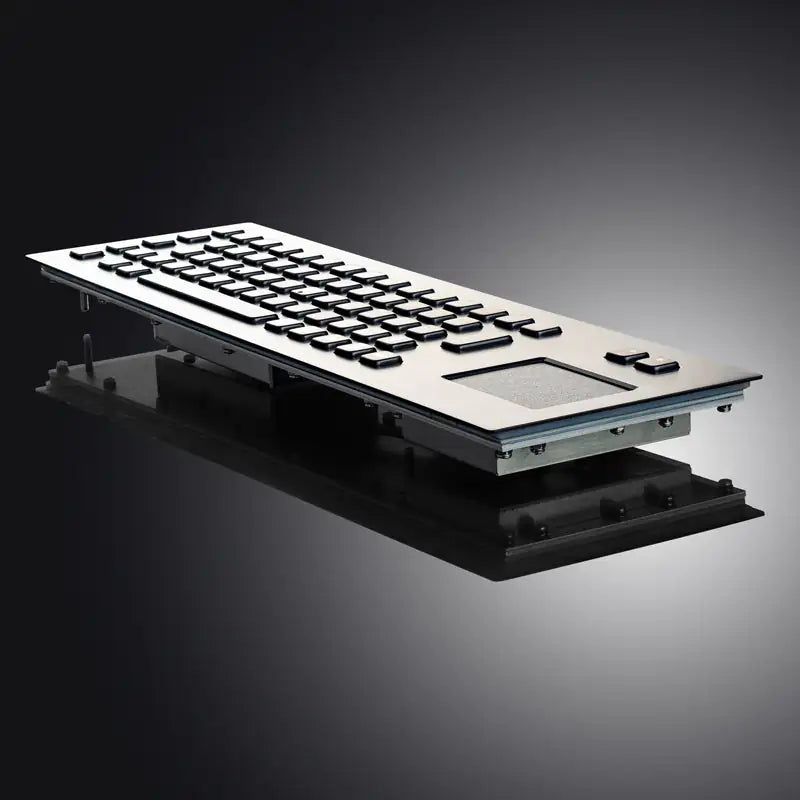 Black IP65 Metal Industrial Stainless Steel USB Keyboard With Touchpad For Ticket Vending Machine Information Kiosk Drone console