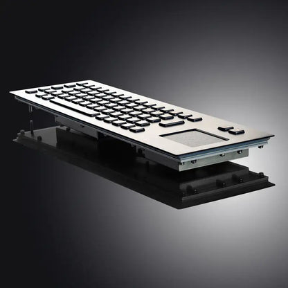 Black IP65 Metal Industrial Stainless Steel USB Keyboard With Touchpad For Ticket Vending Machine Information Kiosk Drone console