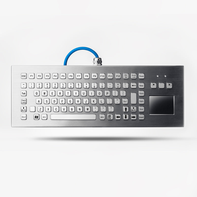 Heavy Duty 89Key Industrial Stainless Steel Integrated Touchpad Desktop Metal Keyboard For Coal Mine And Petrochemical Equipment