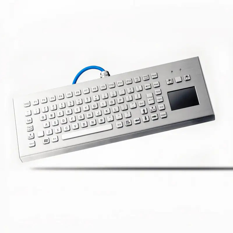 Heavy Duty 89Key Industrial Stainless Steel Integrated Touchpad Desktop Metal Keyboard For Coal Mine And Petrochemical Equipment