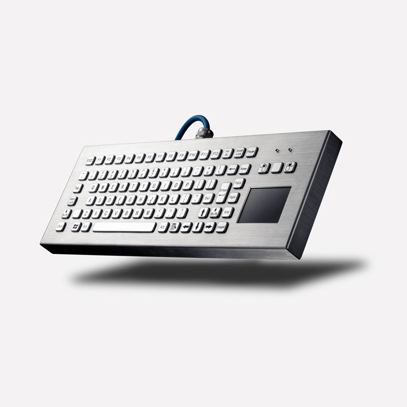 Heavy Duty 89Key Industrial Stainless Steel Integrated Touchpad Desktop Metal Keyboard For Coal Mine And Petrochemical Equipment